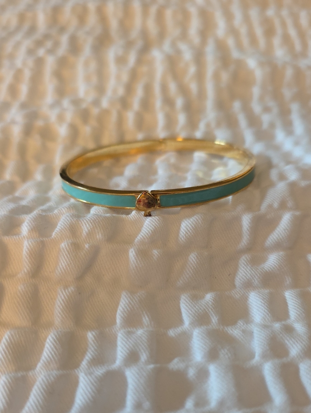 kate spade NWOT Gold-Tone Bracelet with Green Enamel and Spade Accent
